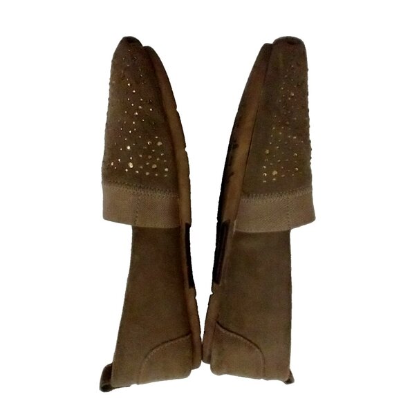 Bobs By Skechers Womens Slip On Galaxy Shoes Suede Rhinestones Brown - 9.5 Wide - Picture 3 of 8